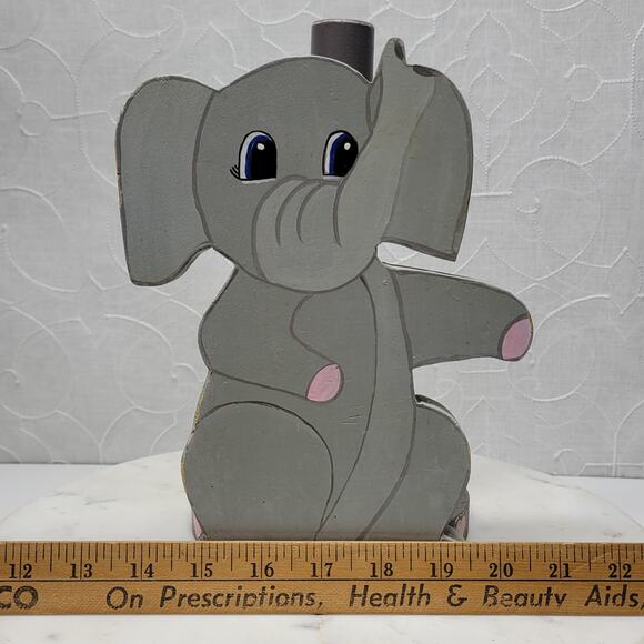 Vintage Moore's Craft Anthropomorphic Elephant Standing Paper Towel Holder Wood - Picture 16 of 16